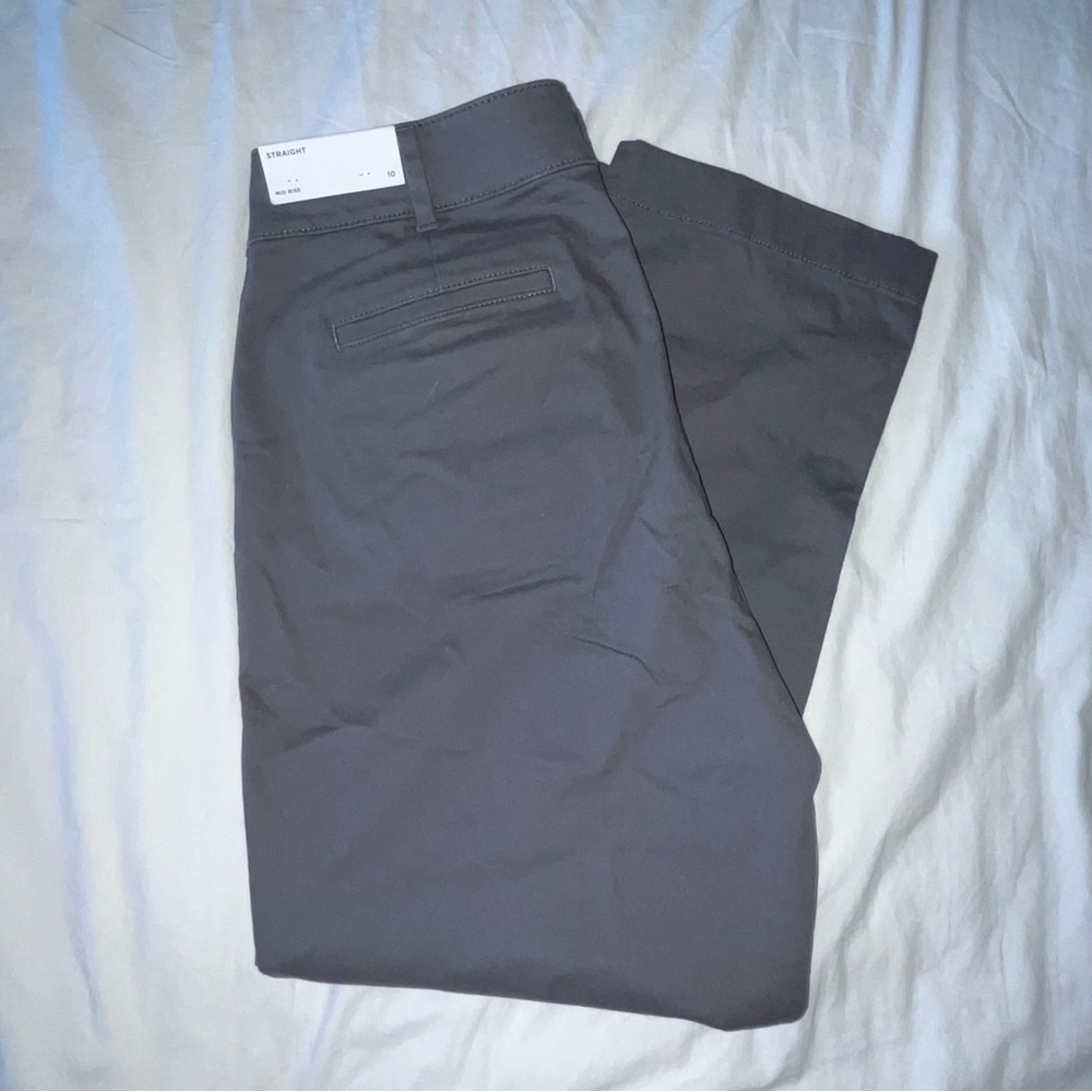 Loft Women’s Straight Leg & Mid Rise Grey Pants Size 10